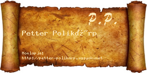 Petter Polikárp névjegykártya